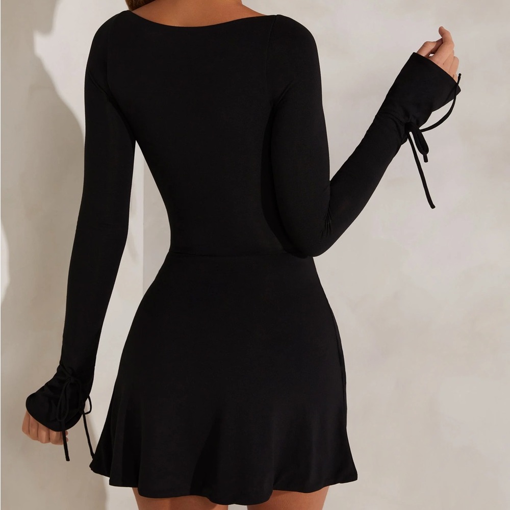 Oh Polly Black Long Sleeve Dress Sz 0 NWOT - Picture 1 of 5
